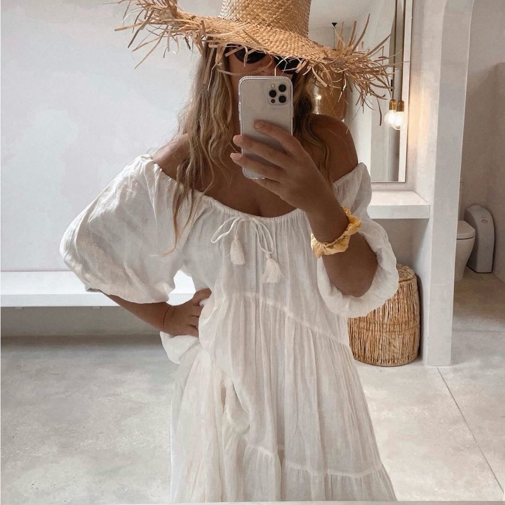 Spell Gardenia Linen Gown